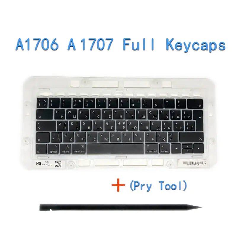 Белый Оригинальные A1706/A1707/A1708 русские колпачки для Macbook Pro/Air retina 1" 15" A1932/A1990/A1989 RU Замена клавиш клавиатуры - Цвет: Белый