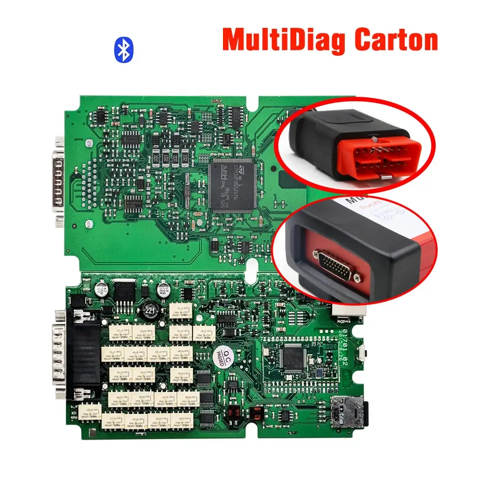 Один зеленый PCB CDP tcs pro многоязычный multidiag pro с bluetooth V2016R1 tcs pro obd2 диагностический инструмент - Цвет: Multidiag pro 2