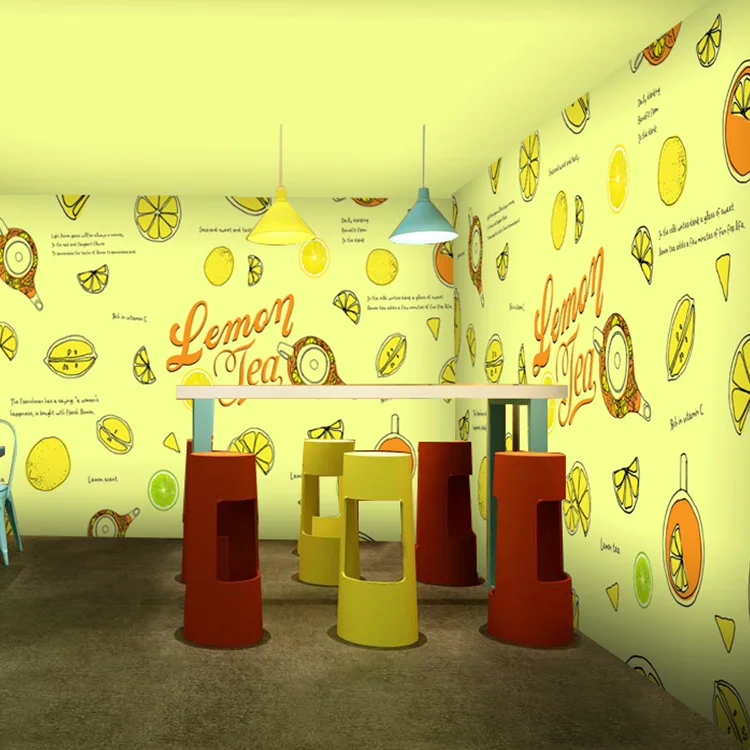 Пользовательские 3d росписи Лето Свежий зеленый фруктовый салат сок 3D чайный