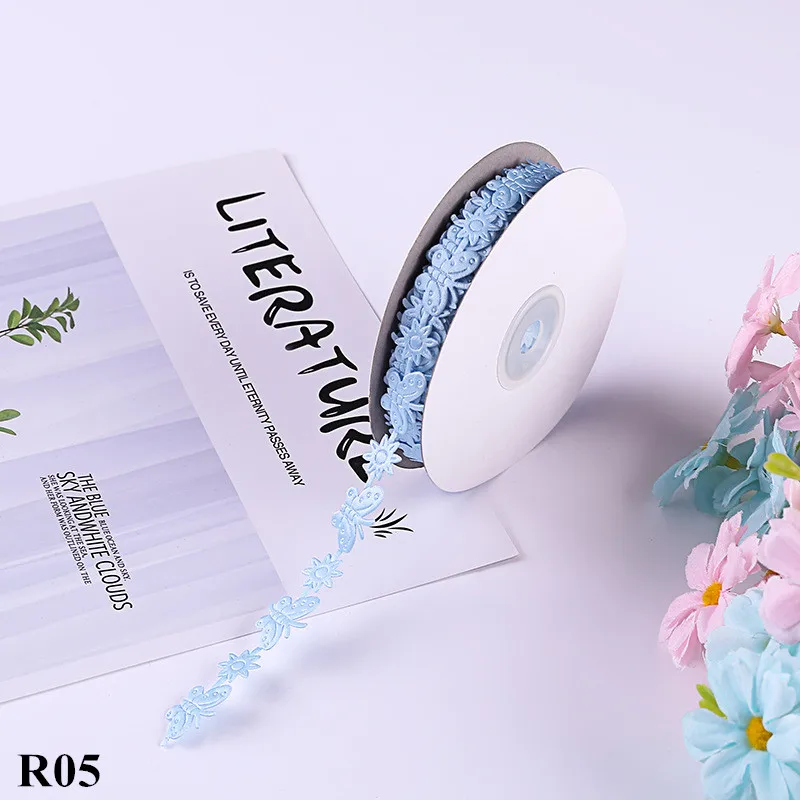 5 ярдов/лот 15 мм кружевная лента бабочки вышитые ткани DIY Свадебные украшения кружева отделка Швейные аксессуары цветы