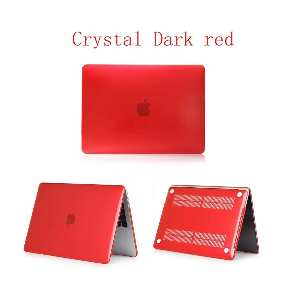 Crystal Dark red Кристальный матовый чехол для Apple Macbook Air Pro retina 11 12 13 15, для Mac book New Pro 13,3 15,4 дюймов с сенсорной панелью, A1932+ подарок - Цвет: Crystal Dark red