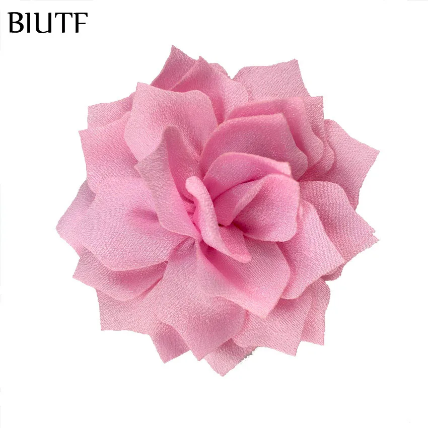 16-lt.pink 10 шт./лот 3,2 ''Ткань Цветы Ткань Цветок лотоса Дети Женщины DIY волосы цветок вечерние украшения FH52 - Цвет: 16-lt.pink