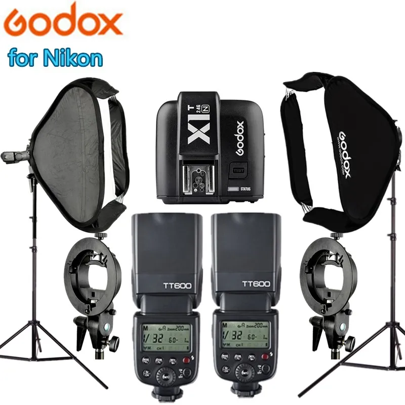 Вспышка для камеры GODOX TT600 2 шт. + триггер фотосъемки 60*60 софтбокс оссветильник