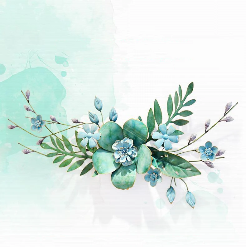 Modern Wrought Iron 3D Simulation Flowers Plant Wall Mural Crafts Decoration Home Livingroom Porch Hanging Ornaments Decor Дом и сад
