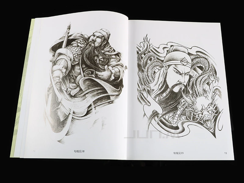 А4 тату-книги древняя история рыцарские люди Guan Yu тату шаблон линия колпачок коллекция художественное руководство 56 страниц