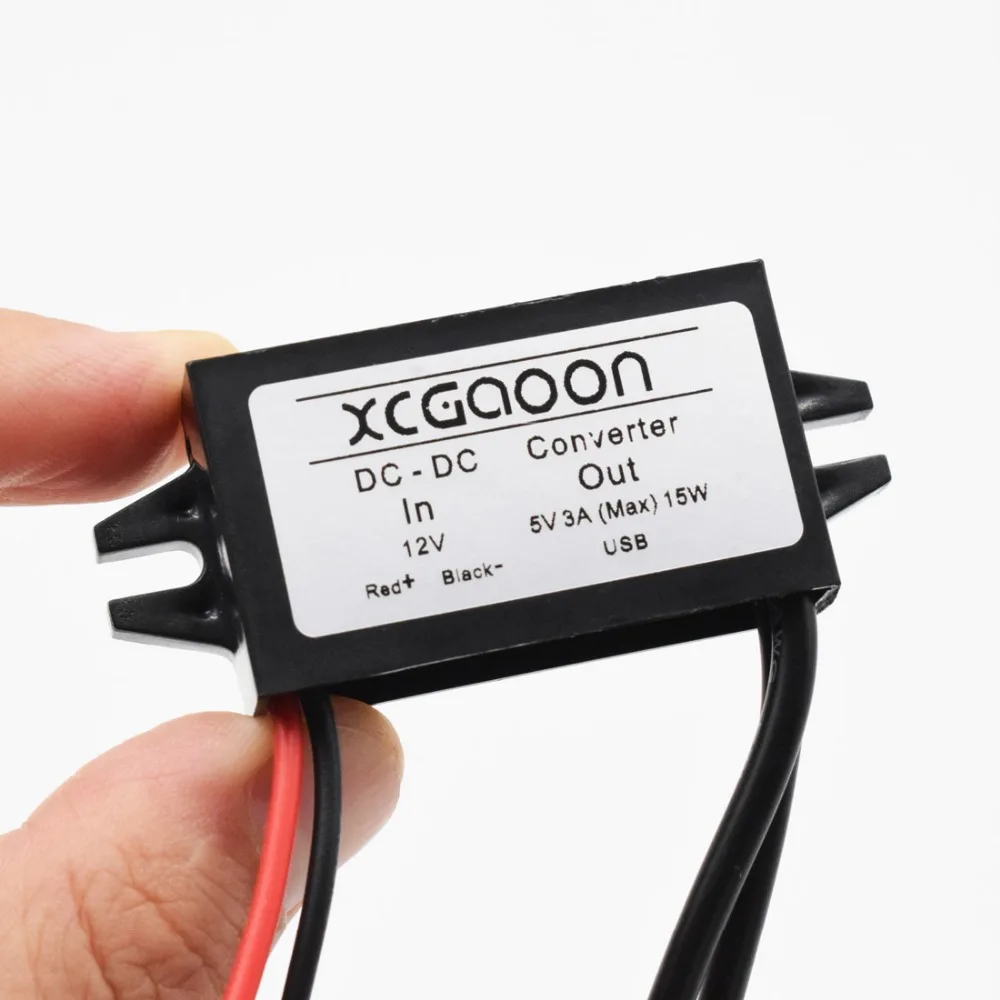 XCGaoon двойной 2 USB DC автомобильный преобразователь модуль кабель с монтажным