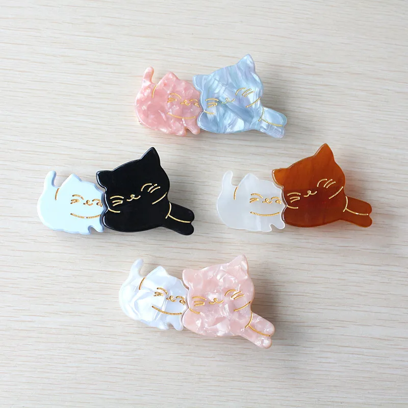 Взрослых заклинание кошка Hairpins20pcs мультфильм кошка дети заколки для волос женские головные уборы милые девушки Ацетатный лист заколки для волос