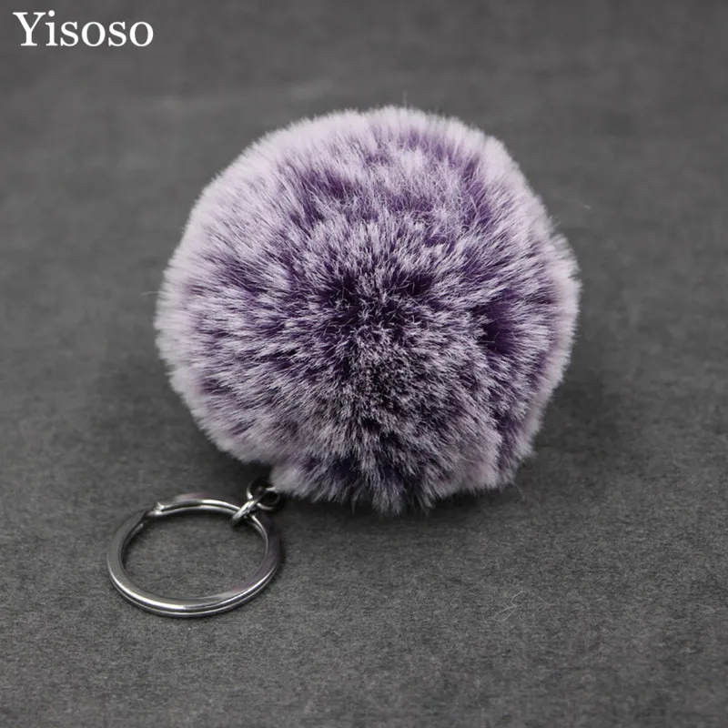 Брелок Yisoso с меховым помпоном меняющий цвет для любителей снега большой помпоны 8