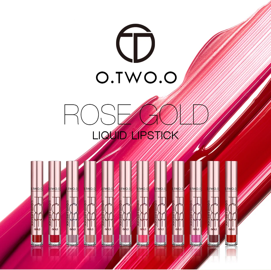 O. TWO. O, 12 цветов, матовый блеск для губ, косметика, высокое качество, стойкий водостойкий Макияж для губ, бархатный оттенок, жидкая помада, матовый набор