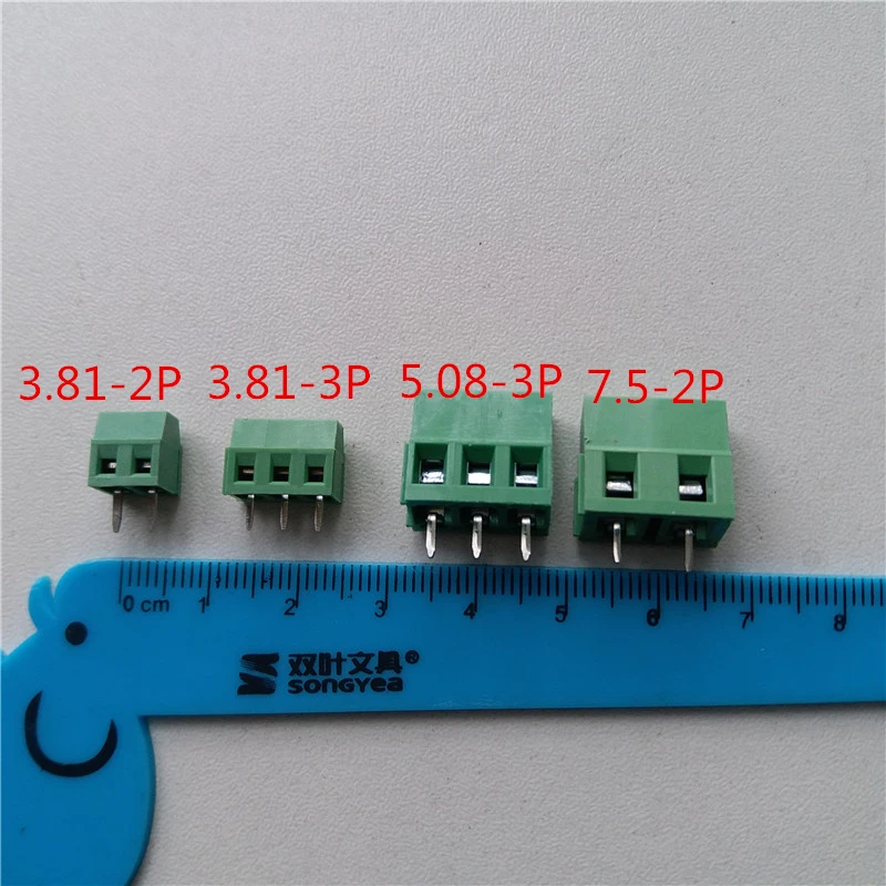 KF128 5,08 терминал 3,81/5,0/5,08/7,5 мм pitch контактный сообщения зеленые PCB Соединитель с винтом