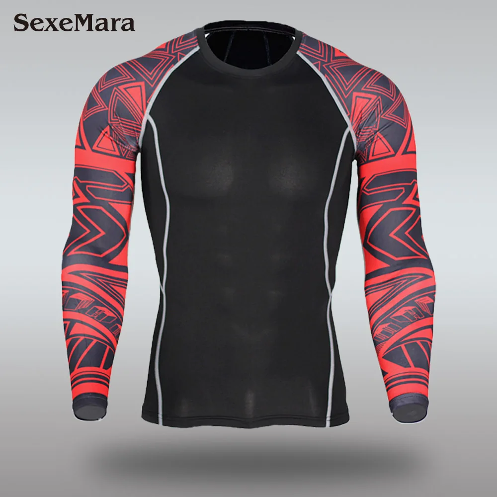 Only T-shirt Новинка, мужское термобелье, спортивный костюм, колготки, мужские кальсоны, леггинсы для бега, фитнеса, спортзала, одежда, леггинсы, Рашгард, мужские - Цвет: Only T-shirt