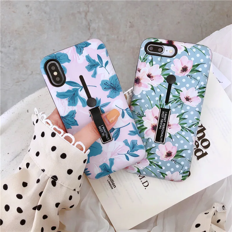 Для iphone 6 7 8 X XSMAX XR Модный чехол для телефона botany banana azalea flower Loop Ring s 11 11pro Max