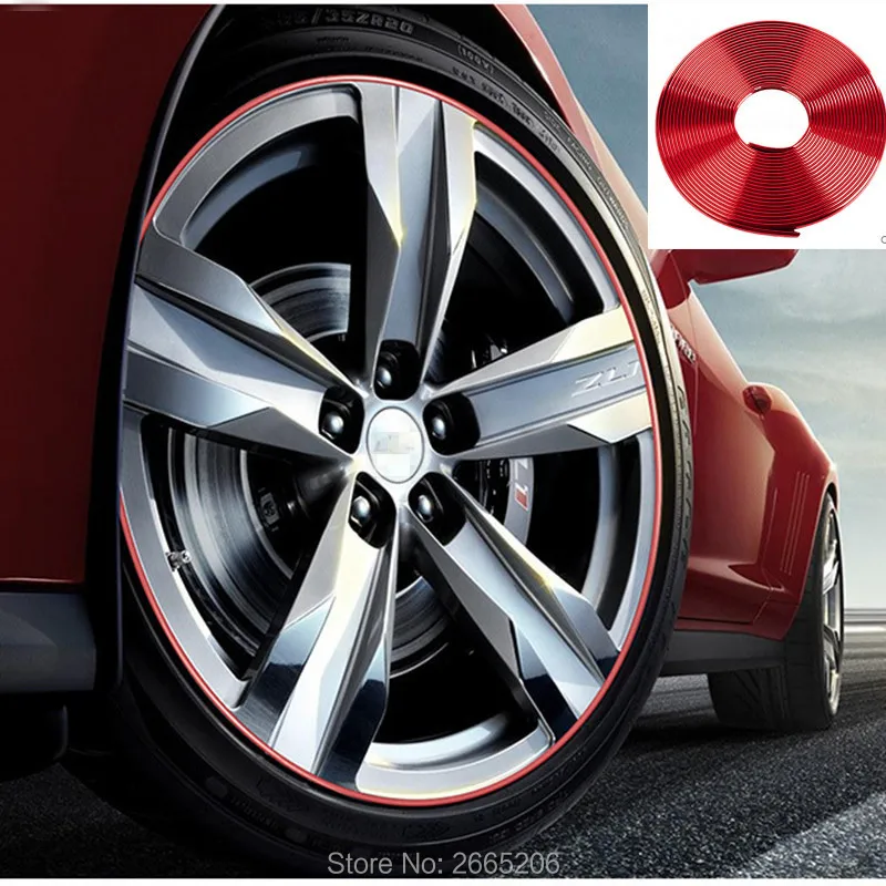 8 м Стайлинг автомобиля хромированная защита обода колеса светильник Кая рамка