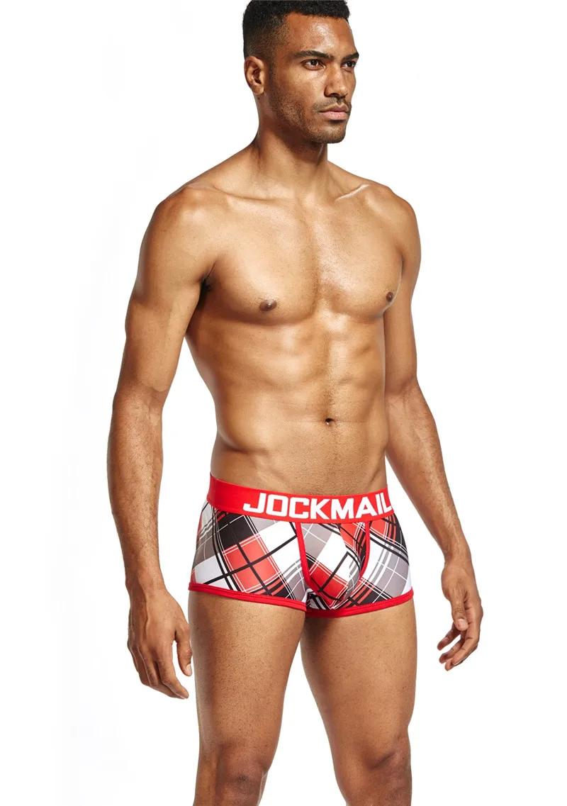 Бренд jockmail мужские трусы боксеры шорты классические клетчатые сексуальные трусы мужские трусы-боксеры marca cuecas пестрые трусы нижнее белье