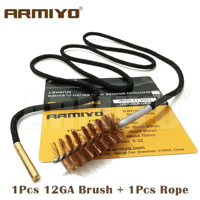 12GA Brush 1 Rope Armiyo набор кистей для стрельбы из пистолета, винтовки, ружья, охотничий баррель, чистящий комплект(выберите калибр) винтовая резьба m4 8-32 - Цвет: 12GA Brush 1 Rope