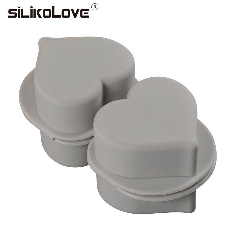 Silicolove 4 полости 3D 100% Настоящее чистое Силиконовое Мыло Форма в форме сердца