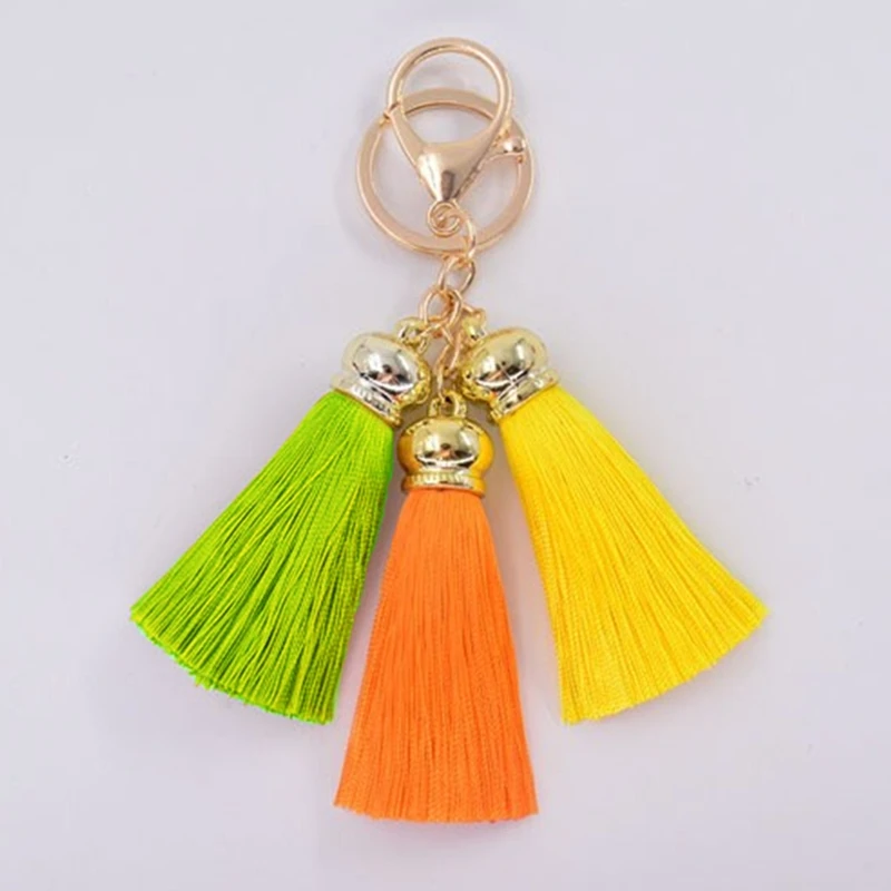 

Women Fashion Tassels Key Chains Bag Charms Gold Color Keyring Car Key Ring Party Wedding Jewelry Fringed Keychain Trinket Gift