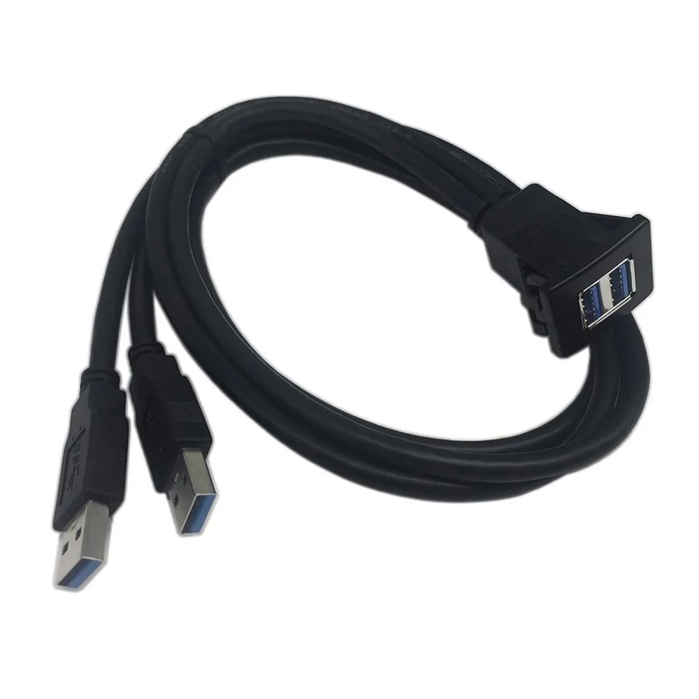 Автомобильный Удлинительный Кабель USB 3 0 1 м/2 м с креплением Папа-мама панель