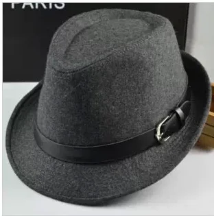 belt grey Новые мужские и женские чистые шерстяные мягкие шляпы заклепки для пояса шляпа ткань фетровая шляпа восстановление древнего пути джаз шляпа Британский стиль Панама шляпа - Цвет: belt grey