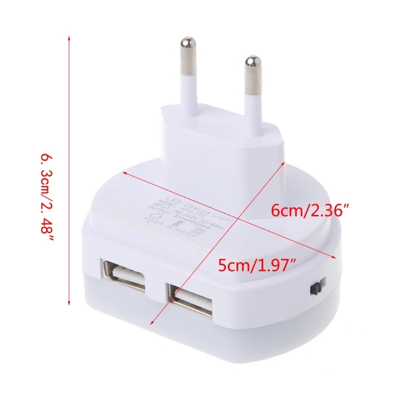 Светодиодный ночсветильник с двумя USB портами и зарядным устройством|Ночники| |