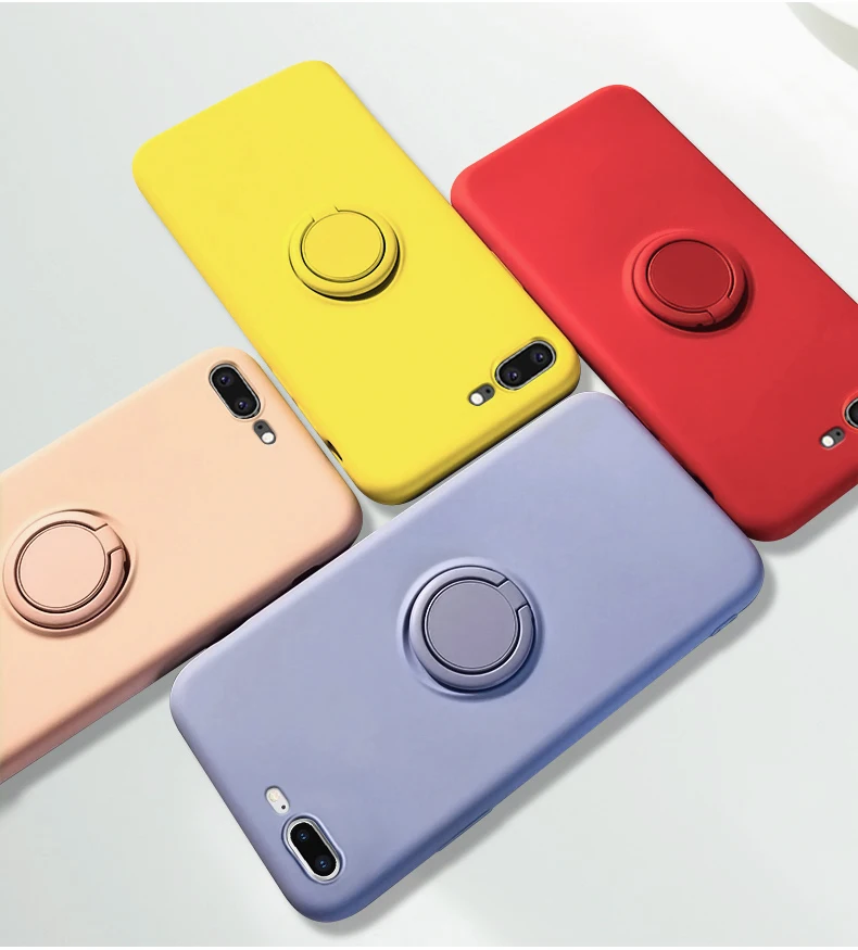 SoCouple жидкостный мягкий силиконовый держатель для телефона чехол для iphone 11 Pro Max X Xs max XR 7 8 6 6s plus сплошной цвет кольцо ручка чехол для телефона
