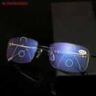 JN IMPRESSION ульсветильник Мультифокальные ридеры без оправы бифокальные очки для чтения прогрессивные пресбиопические очки диоптрии 1,0-3,0