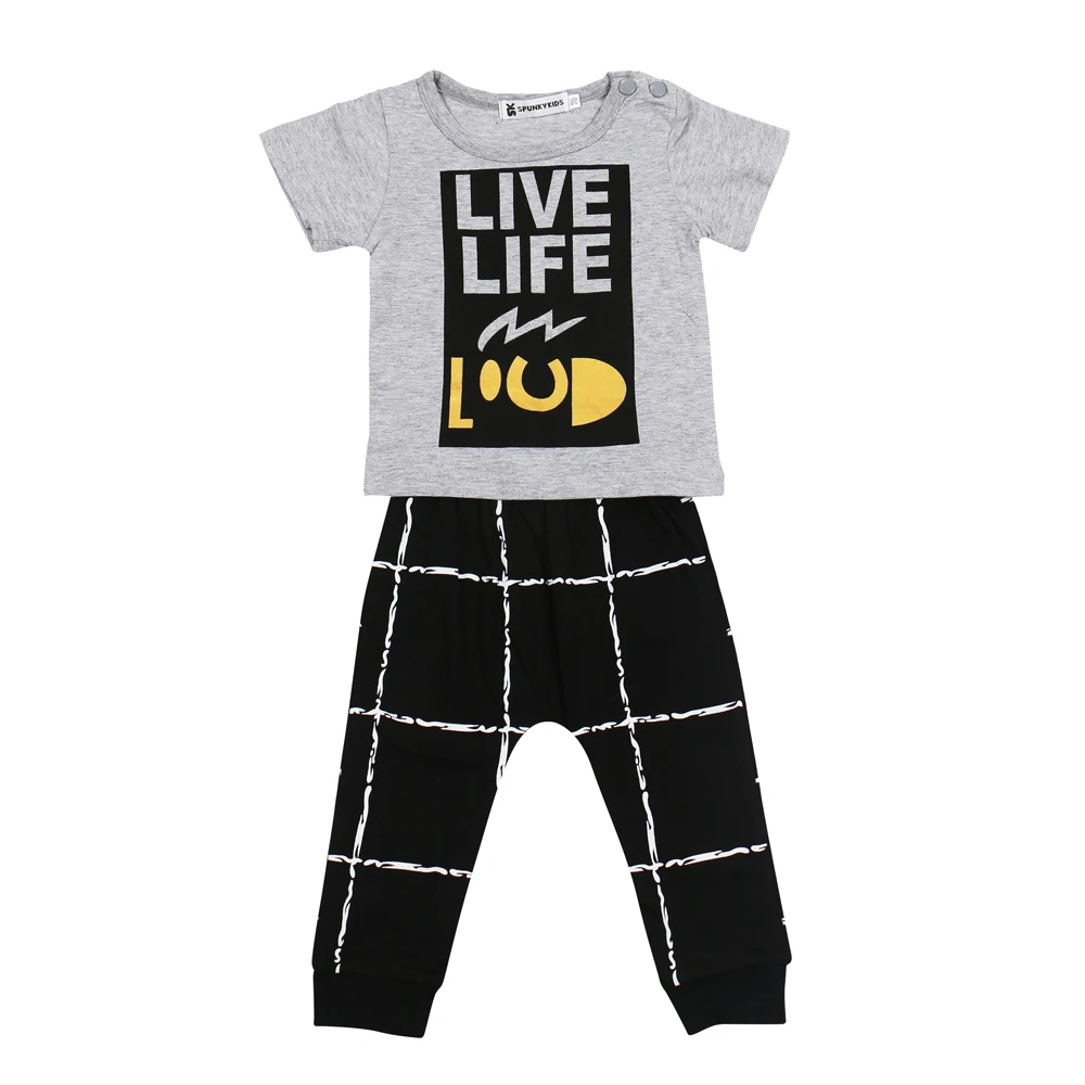 Комплект летней одежды для маленьких мальчиков футболка + штаны комплект из 2
