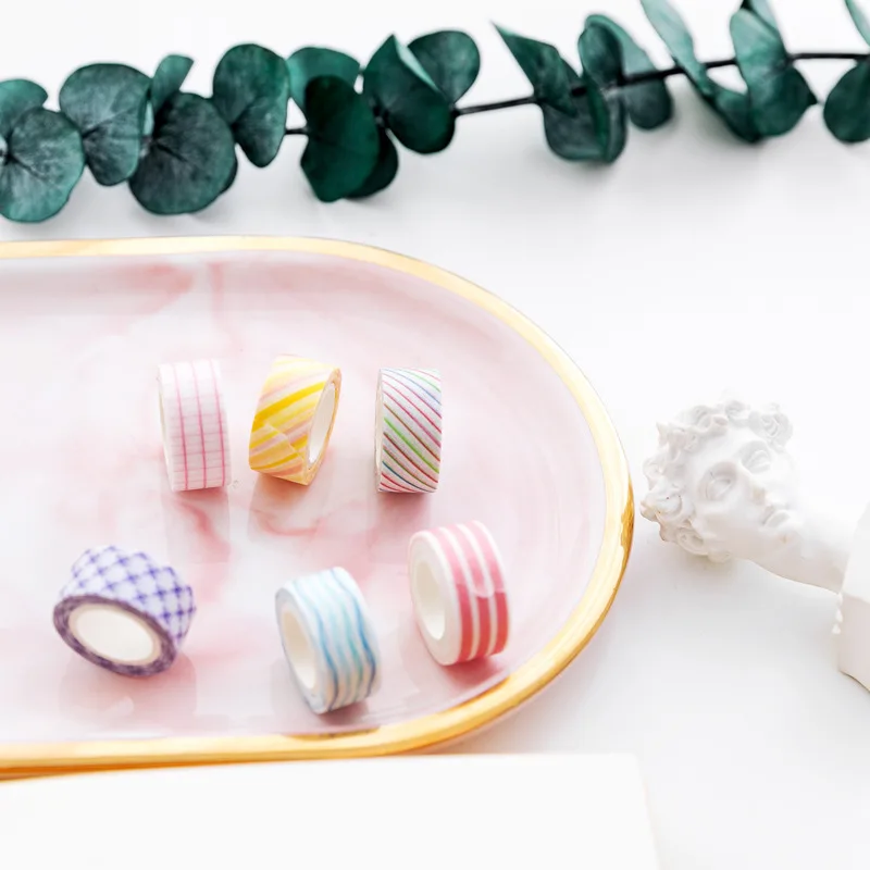 

24 pcs Candy color decoration washi tape set 10mm Basic color pink yellow green blue washi tapes stickers Fresh Stationery FJ012