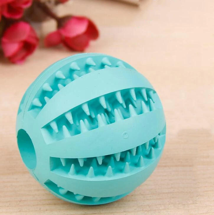 LightBlue Pet Sof Pet игрушки для собак игрушка забавный интерактивный эластичный шарик жевательная игрушка для собаки зуб чистый шар еды Экстра-жесткий резиновый мяч - Цвет: LightBlue
