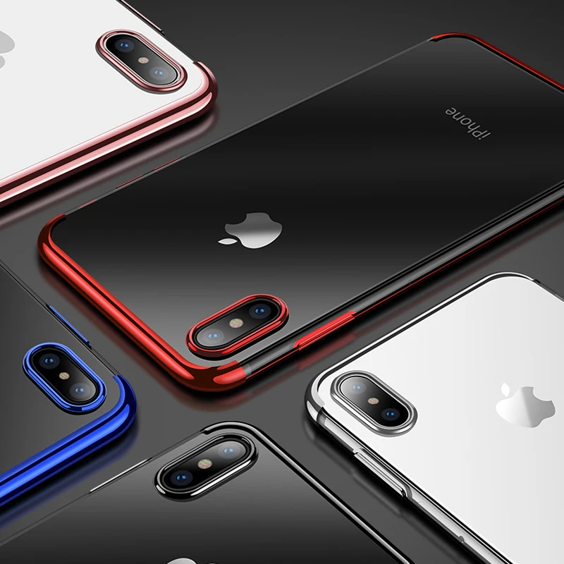 Ультра тонкая прозрачная мягкая Задняя накладка чехла из ТПУ для iphone x xs max xr