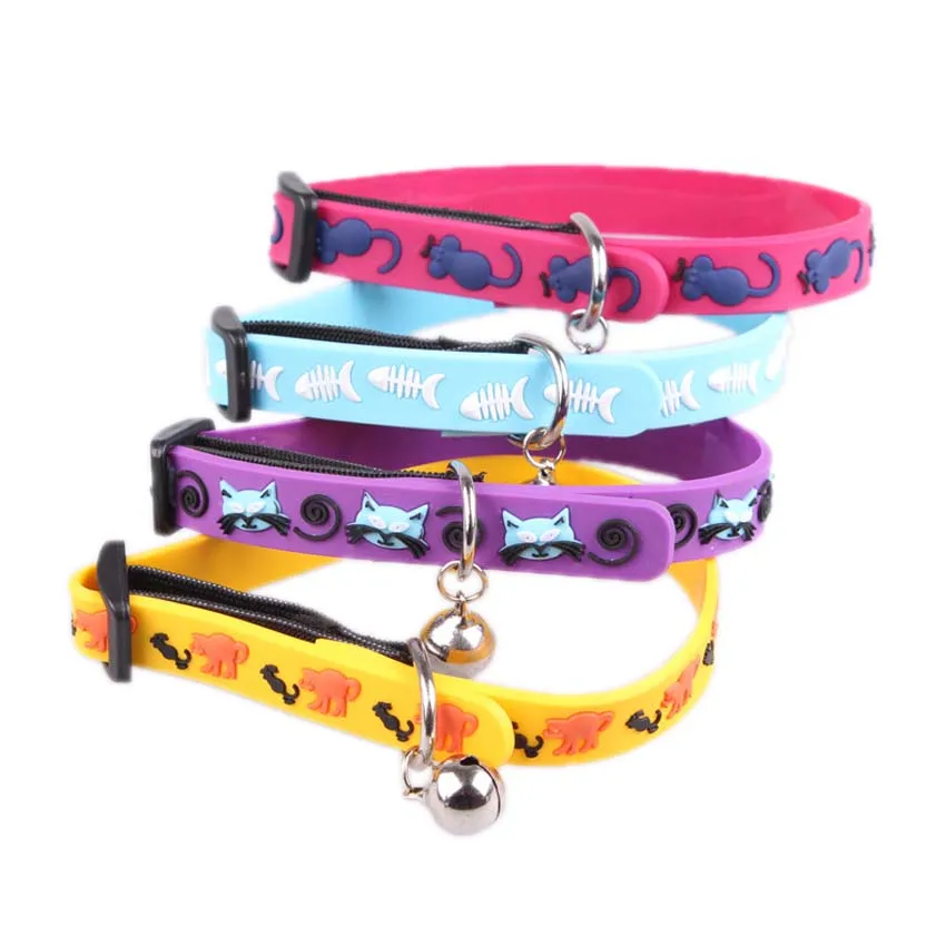 Мягкий резиновый ошейник с колокольчиком для котят эластичные ожерелья кошек
