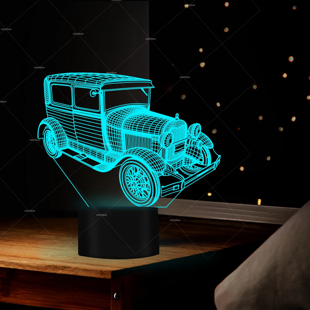 Автомобиль наркомании 3D автомобиля дизайн Ночные огни 7 Изменение цвета лампа