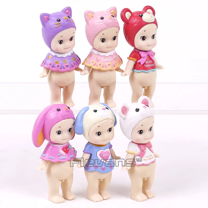 Sonny Angel ко Дню Святого Валентина серии Животные Sonny Angel Мини ПВХ Фигурки Коллекционная модель игрушки 6 шт./компл. 8 см