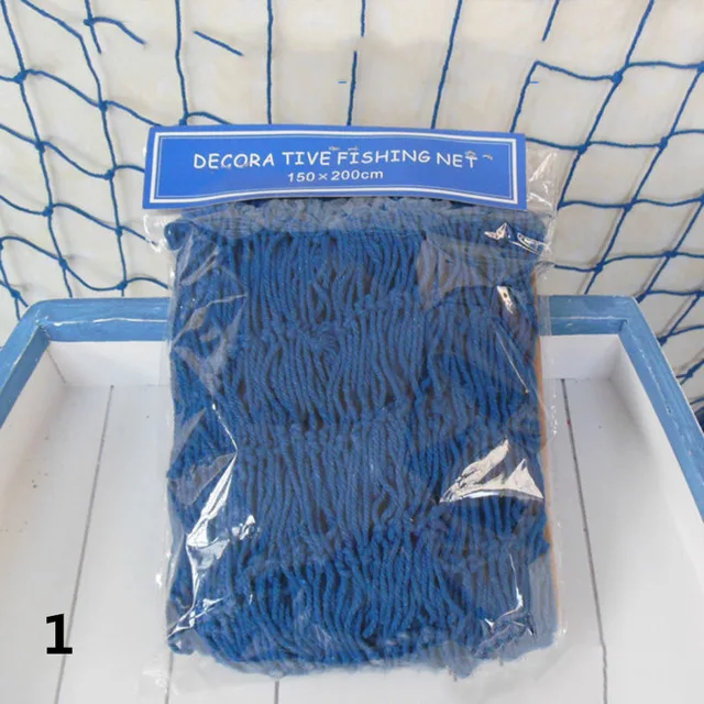 blue 1* 2м стикер для рыбной ловли для рыбы висячие украшения "Средиземное море" Стиль 3D морской морскую тематику дома рыболовные сети настенный Декор Морской висячий реквизит - Цвет: blue