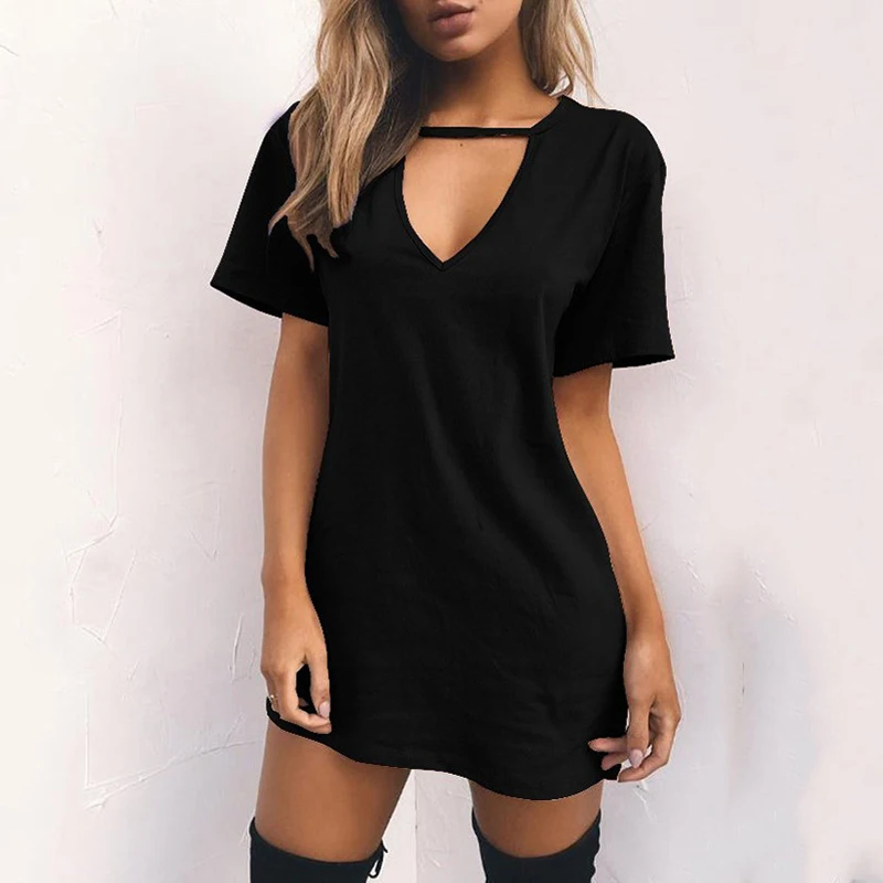 Стильные женские летние с коротким рукавом v-образным вырезом повседневные