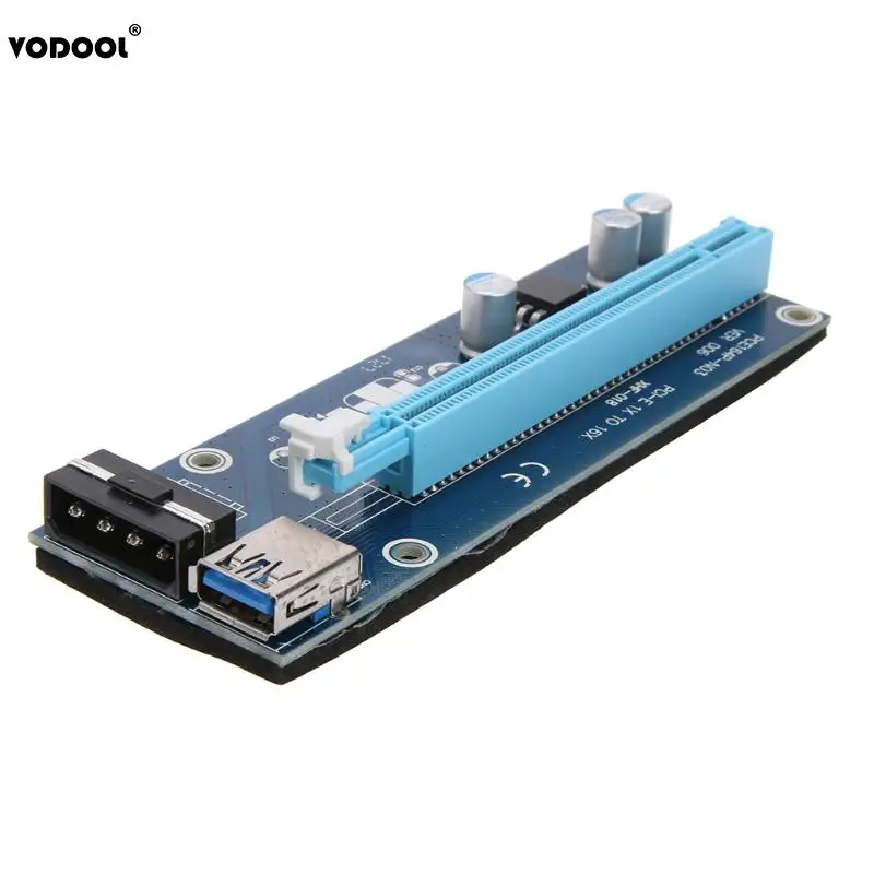 PCI-E PCI Express Riser Card 1x to 16x USB 3,0 кабель для передачи данных SATA до 6 Pin источник питания видеокарта Riser для BTC Miner Machine