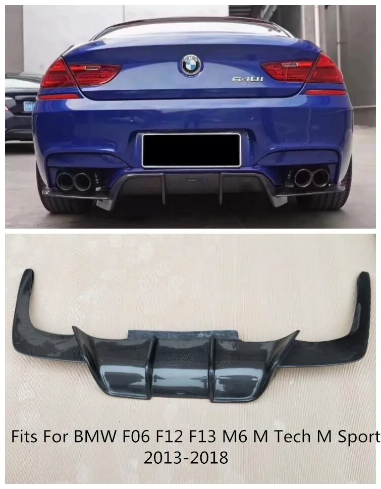 Карбоновый задний бампер для губ Автомобильный диффузор Подходит BMW F06 F12 F13 M6 M Tech