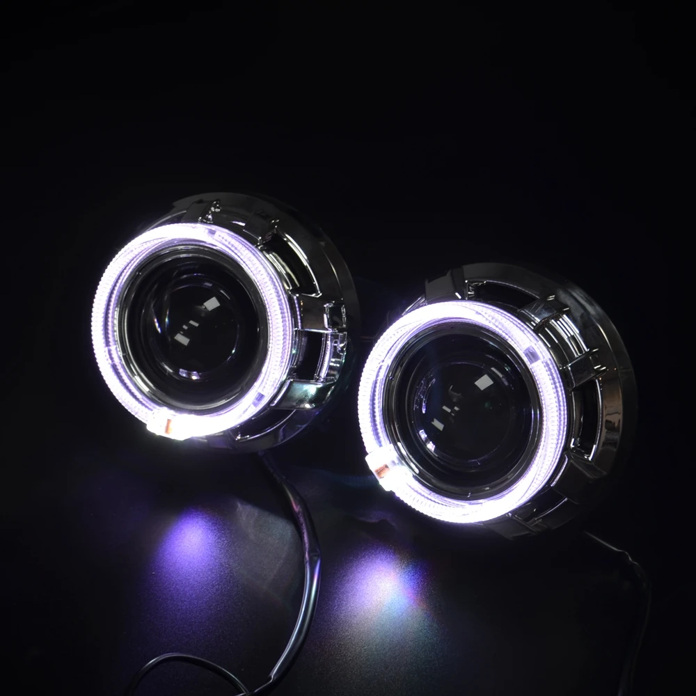 VER 7,1 синее покрытие Биксеноновые hid объектив проектора LHD RGB DRL кожухи фары H1 H4 H7 автомобильный мотоциклетный в сборе комплект модифицированный