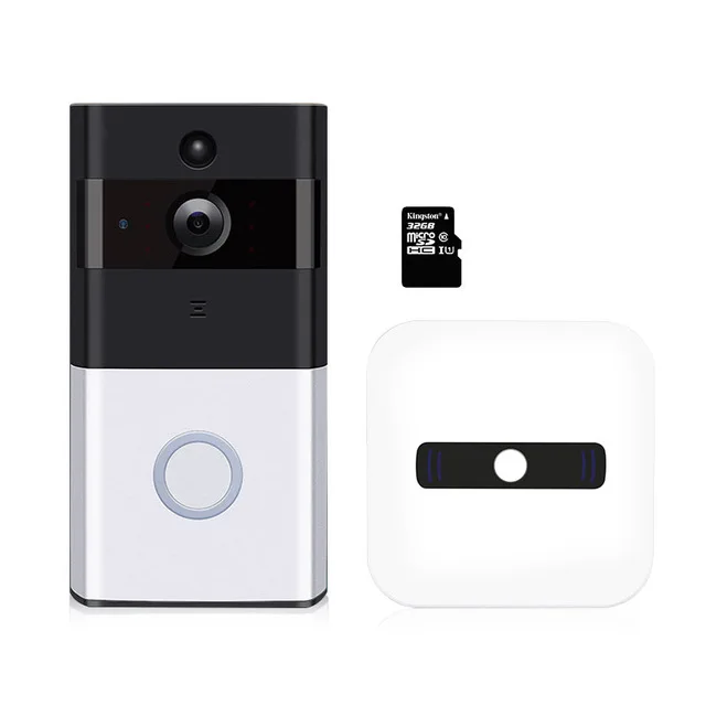 Черный Беспроводной видео-телефон двери HD PIR WI-FI дверной звонок 720 P IP Камера Батарея Мощность аудио слот для карты SD открытый безопасности - Цвет: Черный