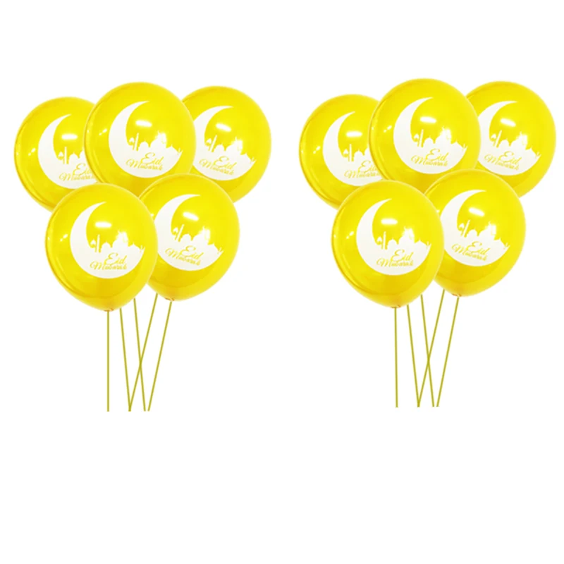 12 шт золотые воздушные шары ИД Мубарак серебро Рамадан украшение латексные для