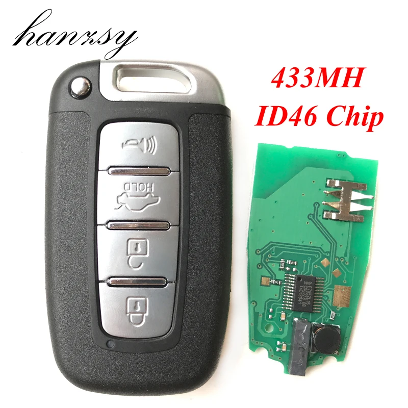 4 кнопки 433MH Автомобильный Дистанционный ключ для Hyundai Sonata Genesis Equus Veloster 2009 2015 I30 IX35