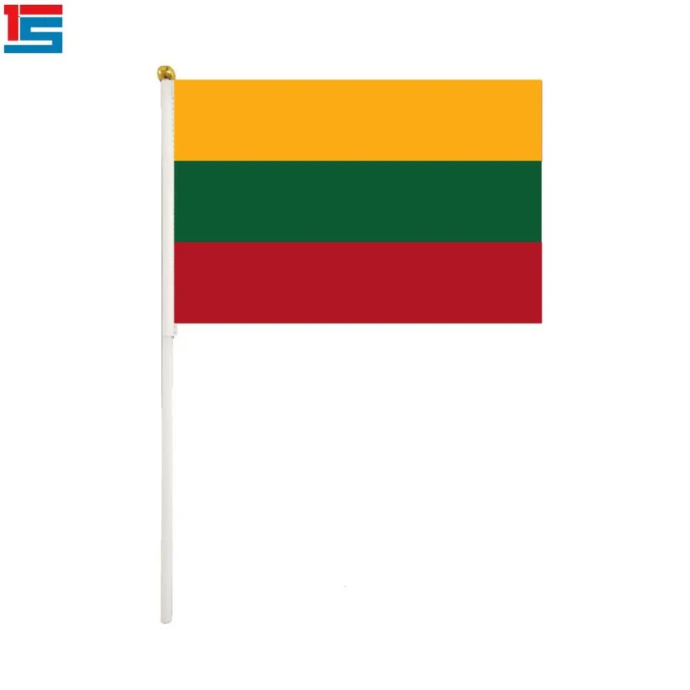 50 шт./лот литовский флаг 14x21 см и вибрирующий с пластиковым шестом | Дом сад