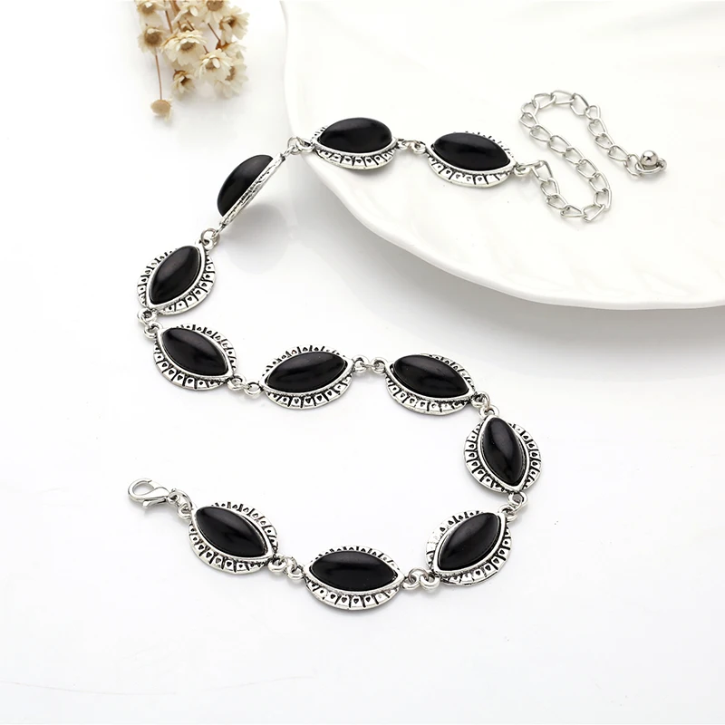 2018 Горячее Бохо Ошейник Серебряное Колье украшение для женщин Модный винтажный этнический стиль Бохемия настоящий камень Бусы шеи.