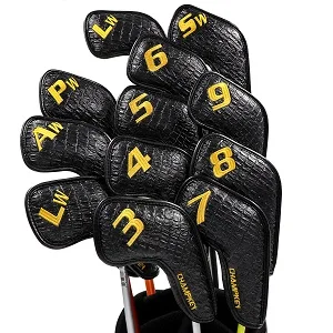 Snake black long CHAMPKEY дизайн Гольф Железный головной убор 12 шт./компл. Премиум полиуретан плюс материал памяти Клубные чехлы - Цвет: Snake black long