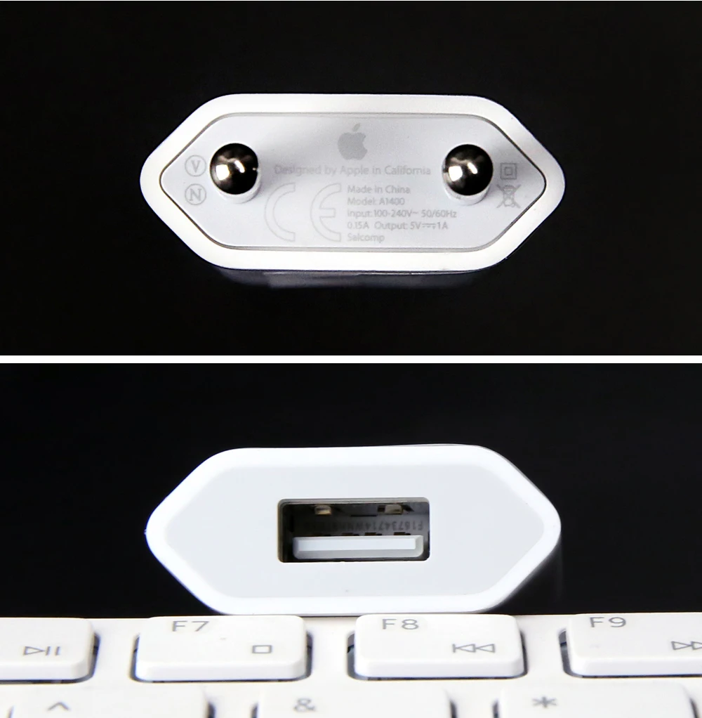 Apple ЕС плюс USB Адаптеры питания a1400 Европа Travel Adapter стены Зарядное устройство для iPad, iPhone SE/5/6/6 s/7, Android-смартфон