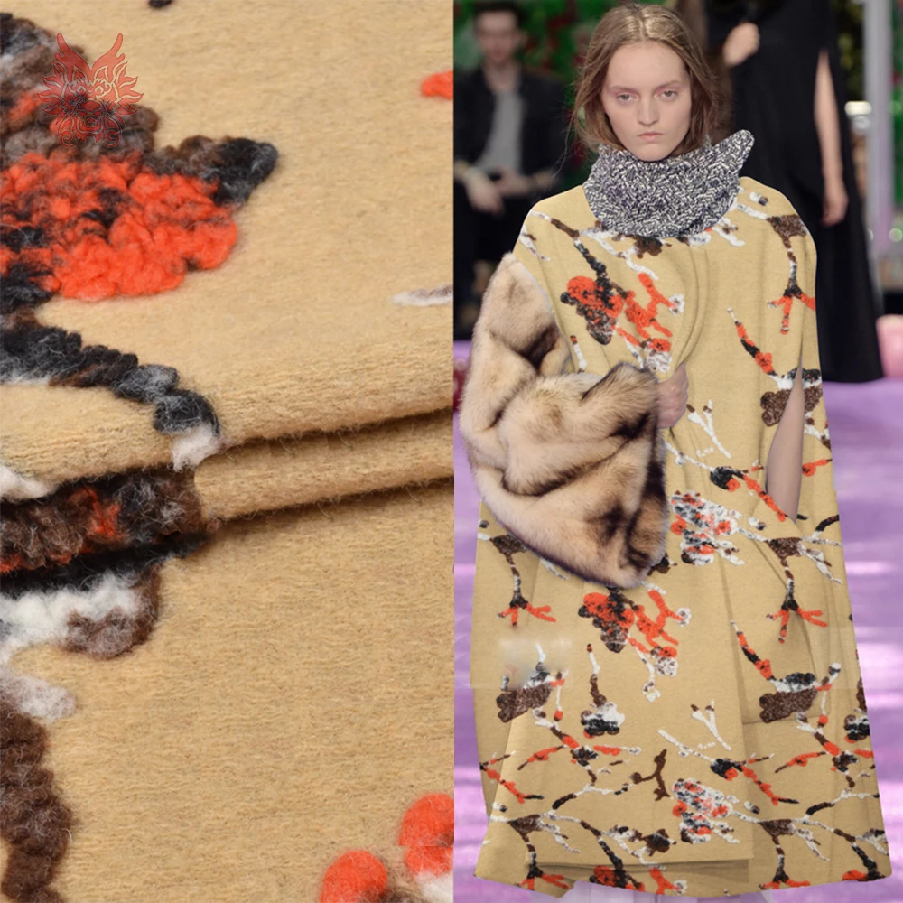 Дизайнерский американский стиль 3D Цветочный Жаккард кашемировая шерстяная