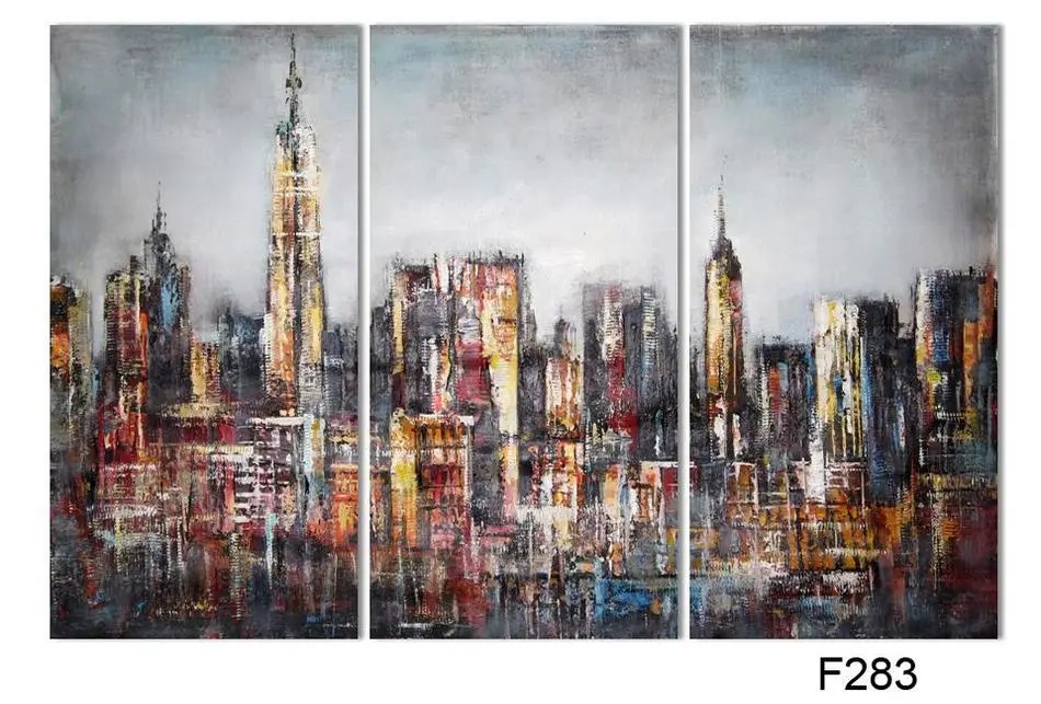 Современный стиль абстрактная картина маслом холст ретро городской пейзаж