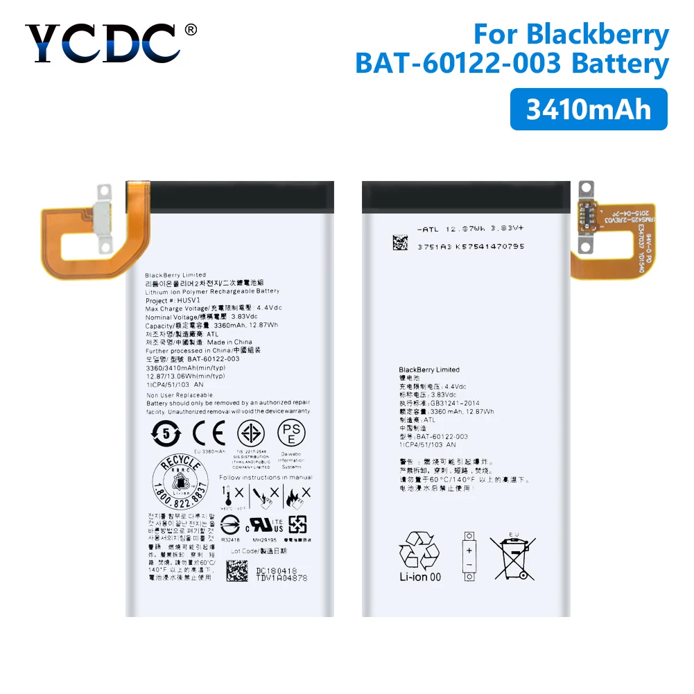 Высокое качество 3410mAh BAT 60122 003 батарея для BlackBerry Priv STV100 1/2/3 литий полимерный