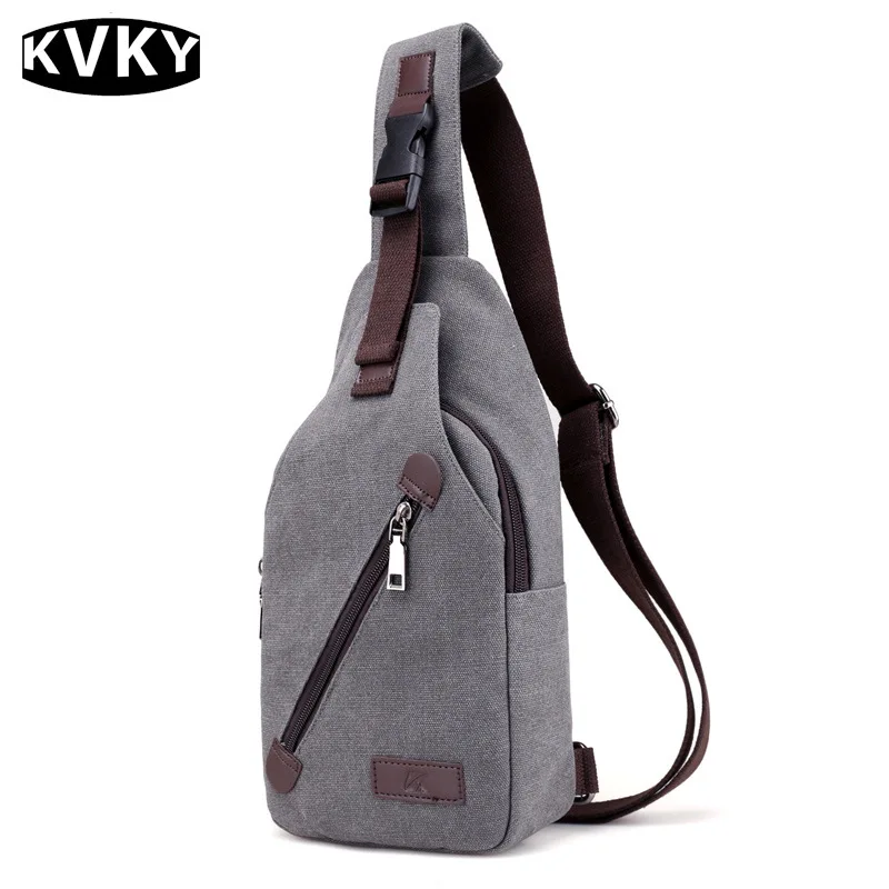 Kvky Новый Повседневное Грудь сумка для Для мужчин 2017 ремень Сумка Кроссбоди холст