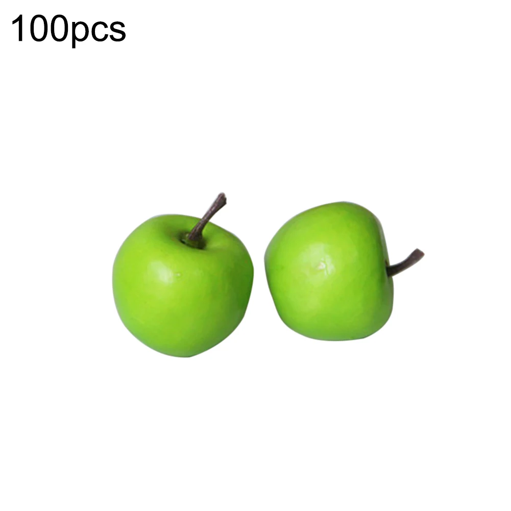 100Pcs Faux Mini Apple Realistic Fruit 3D Simulation Painting Prop Home Decor Set | Дом и сад